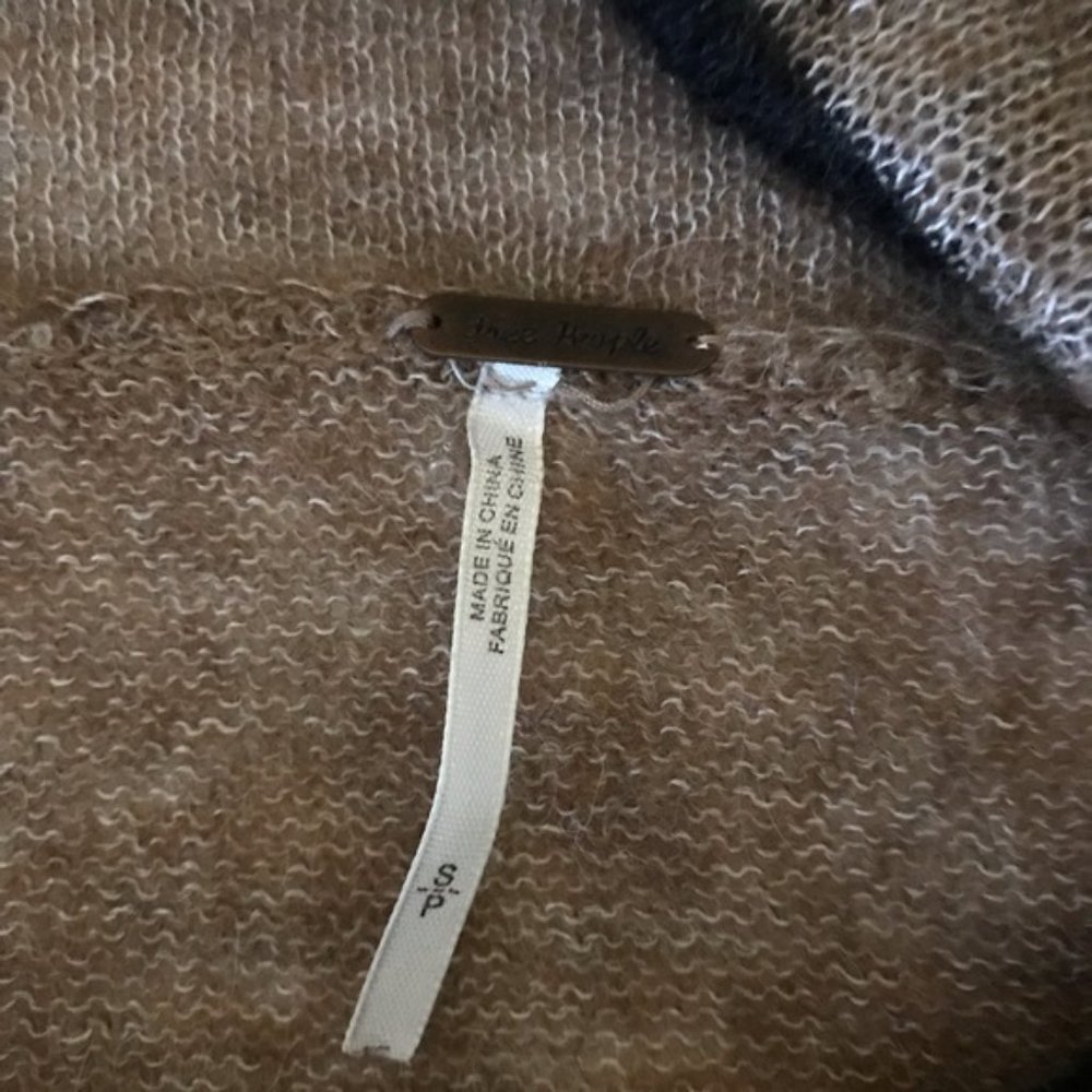 Free People Brown Lulu Rugby Stripe Cowl Neck Sweater - Picture 8 of 11